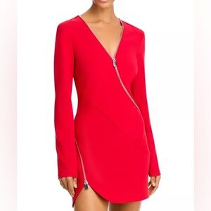 NWOT PINKO Chic Long Sleeve Red Mini Dress